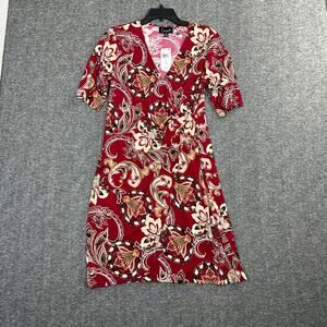 Connected Petite 8P Printed Surplice-Neck Sheath Dress NEW